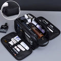 Multi Pockets PU Toiletry Bag for Women Men Travel Essentials Makeup Bag Waterproof Hanging Bag Cosmetic Washing Organizer Bag